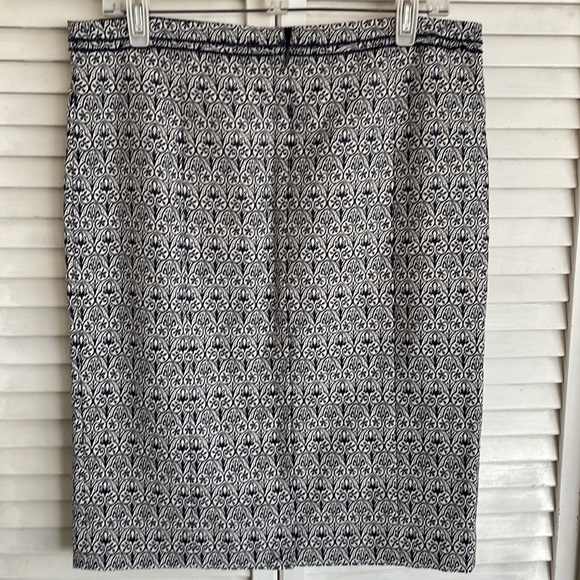 NWT TORY BURCH Navy & White 'Heidi" Pencil Skirt, Size 10 - Picture 4 of 8